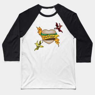 Burger Tattoo Baseball T-Shirt